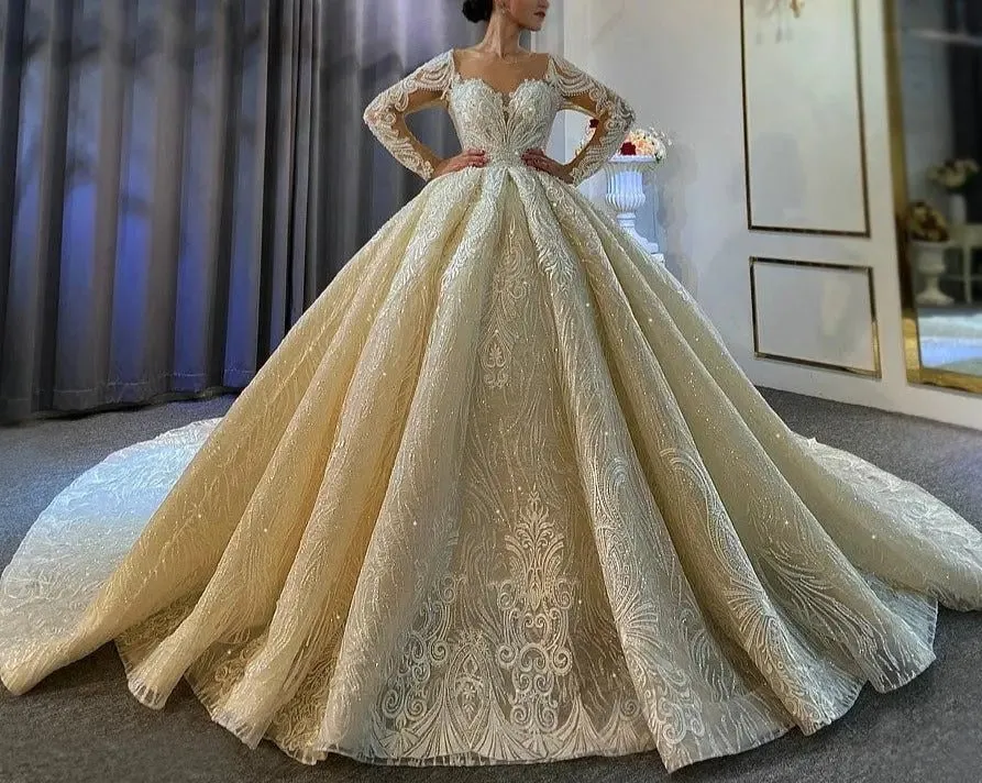 2021 Big Ball Gown Puffy Princess Wedding Dress