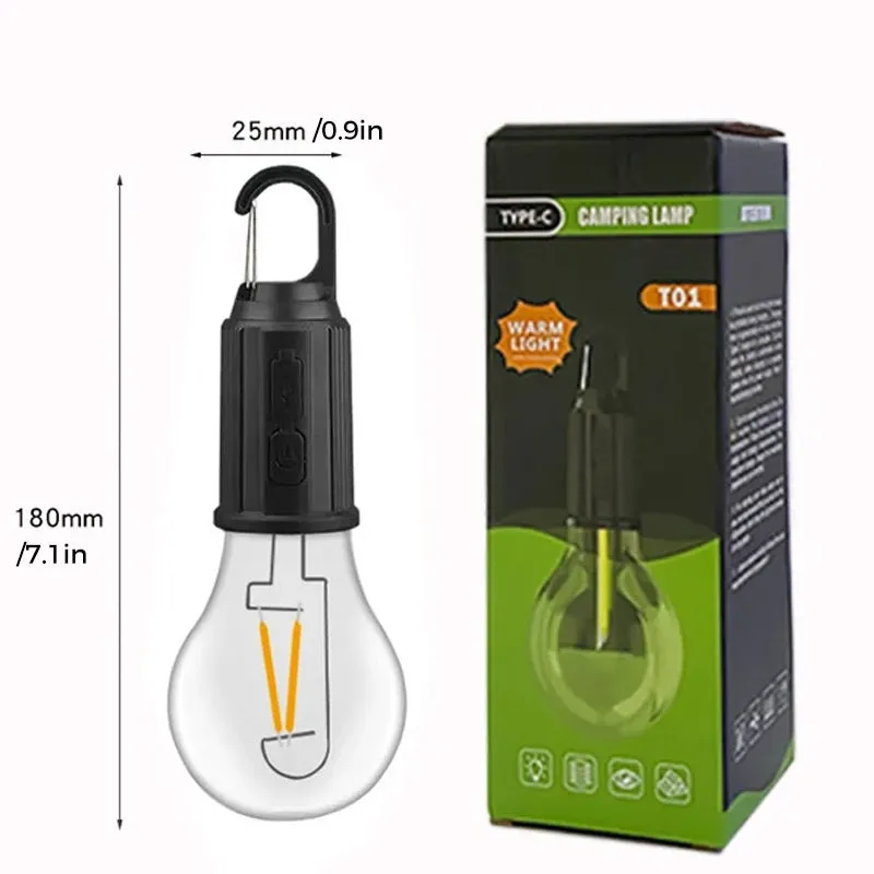 2023 New Outdoor Camping Hanging Type-C Charging Retro Bulb Light