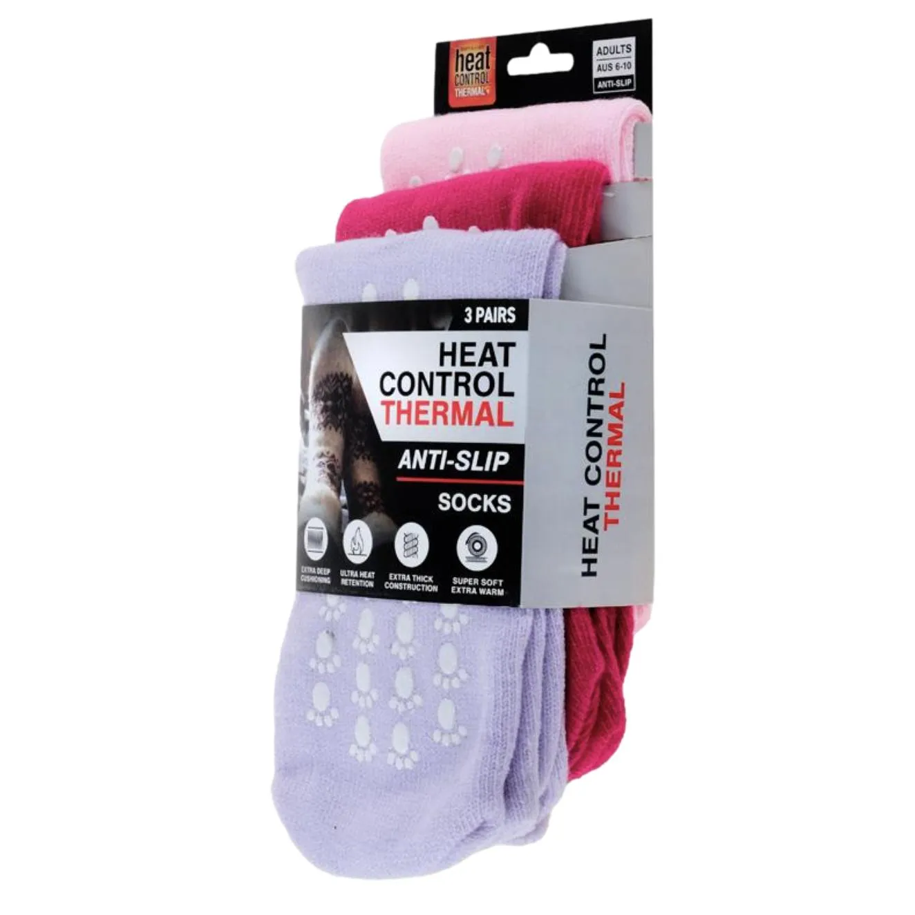 3pk Ladies Anti-Slip Socks