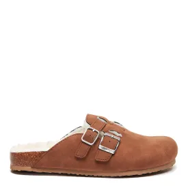 Luxurious Abel Cognac Shearling Mule Slippers