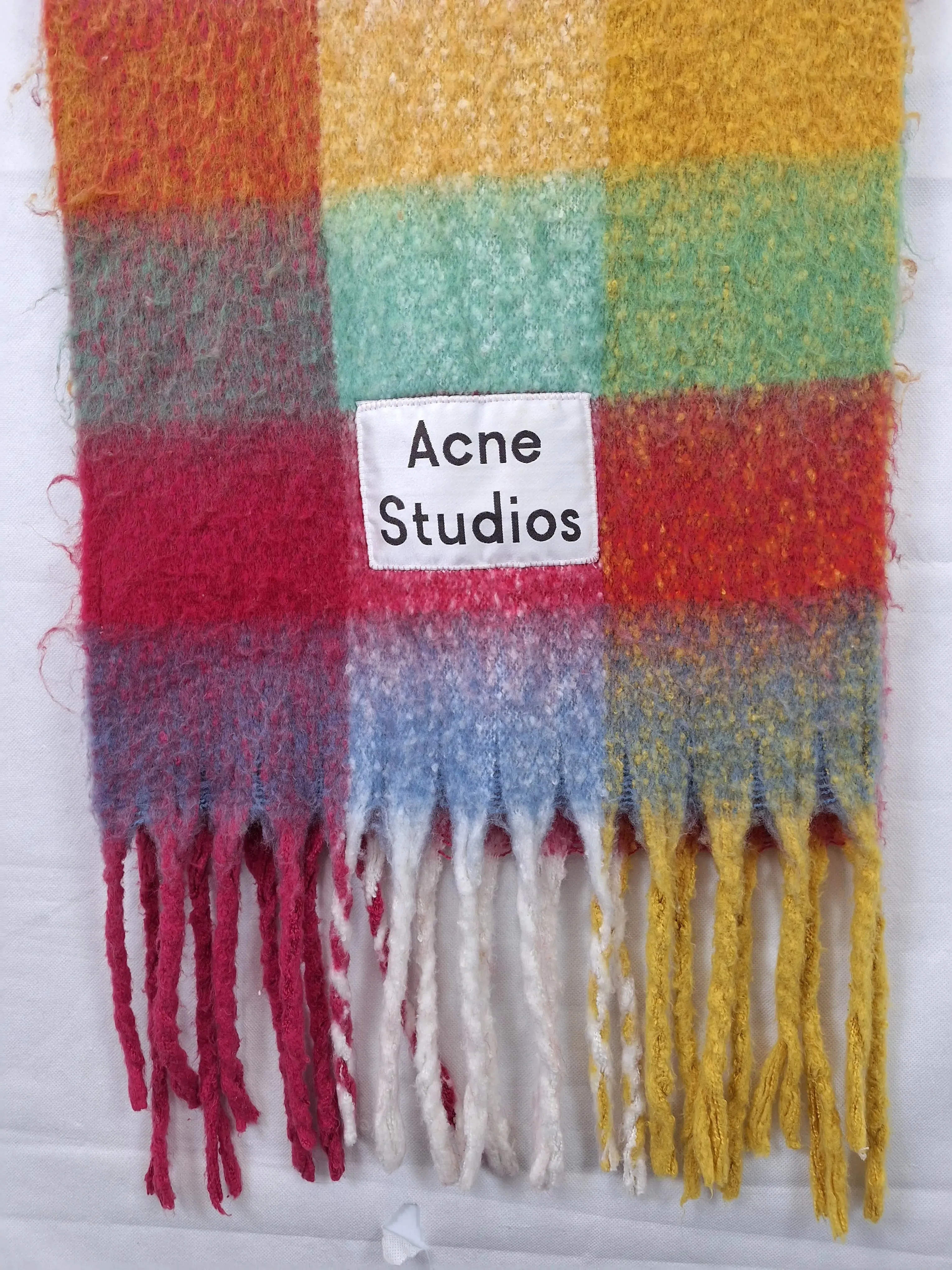 Acne Studios Cozy Mohair Checked Scarf