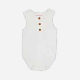 Alfie Waffle Romper - Coconut