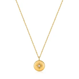 Ania Haie Gold Mother of Pearl Sun Pendant Necklace