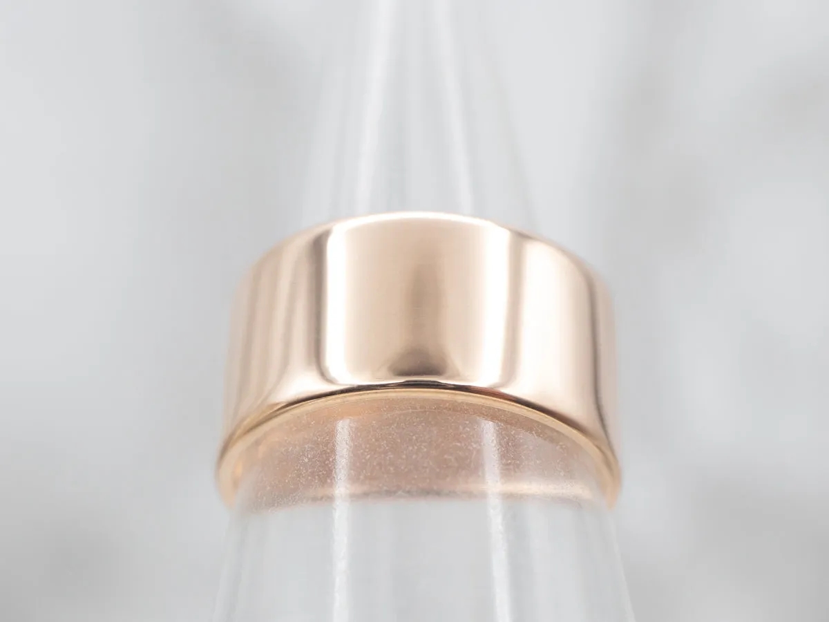 Antique Rose Gold Wide Wedding Band