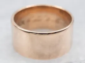 Antique Rose Gold Wide Wedding Band