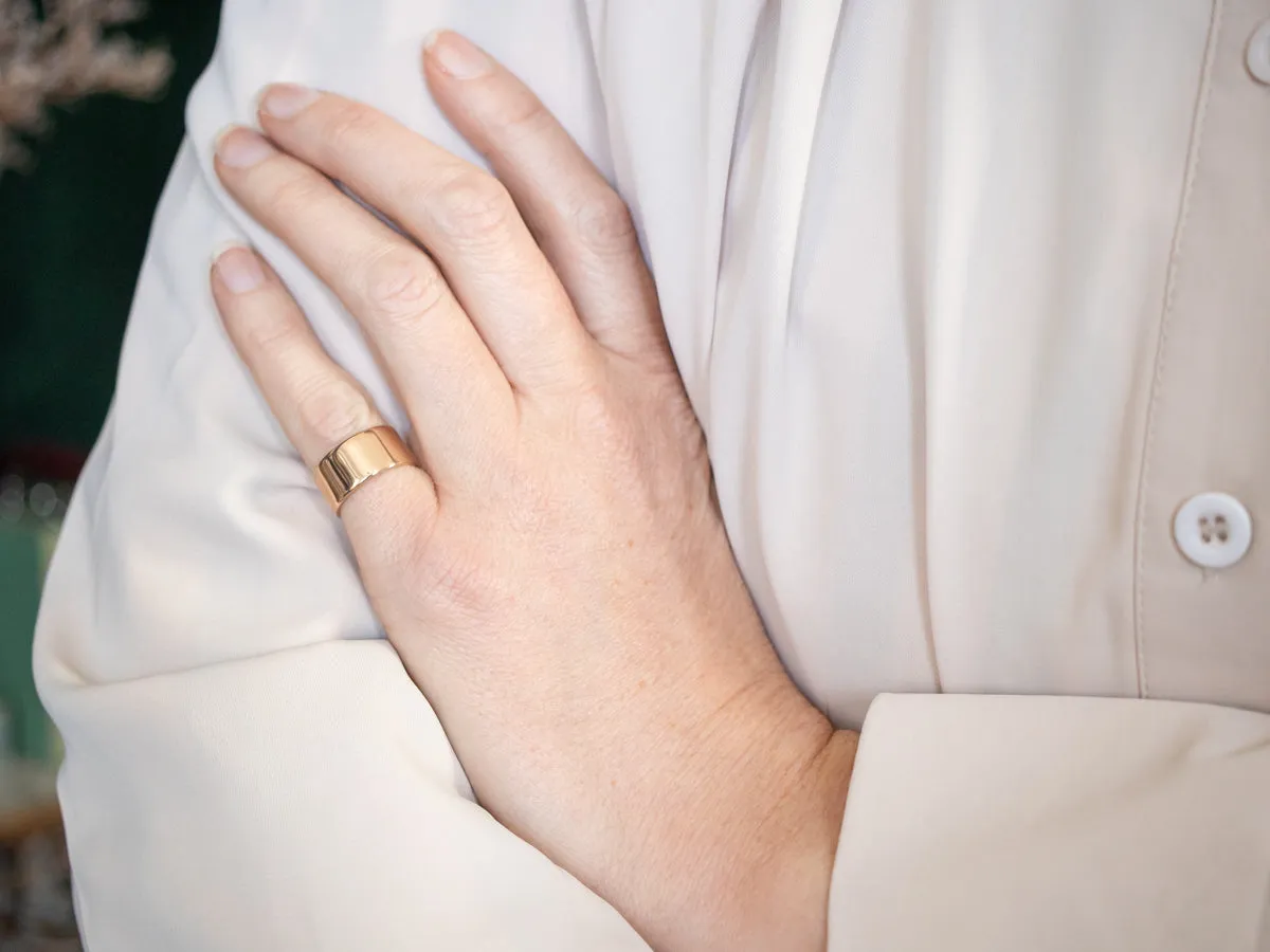 Antique Rose Gold Wide Wedding Band
