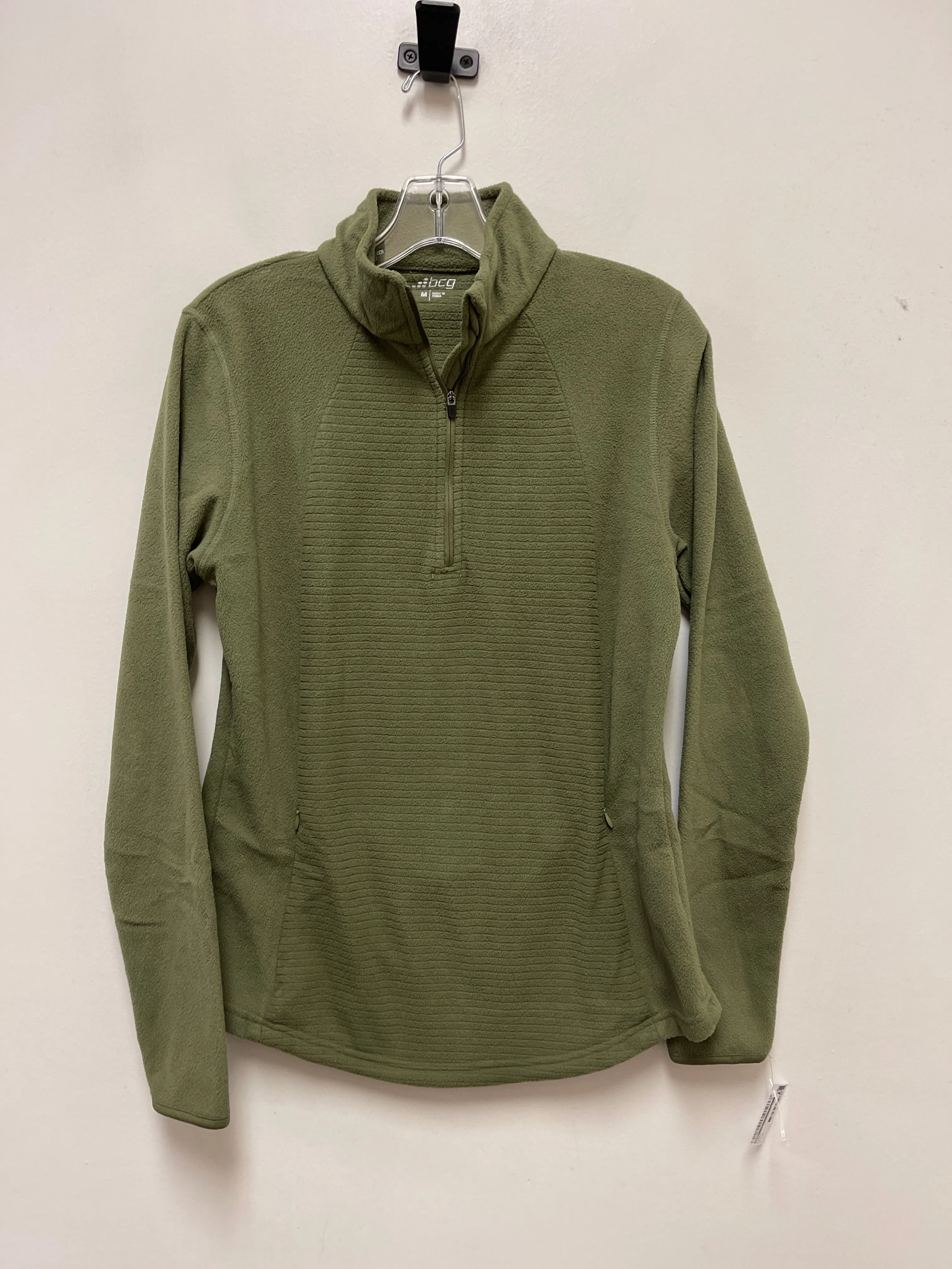 Athletic Sweatshirt Collar By Bcg In Green, Size: M