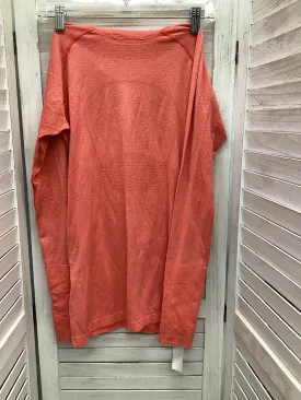 Athletic Top Long Sleeve Crewneck By Lululemon In Orange, Size: 8