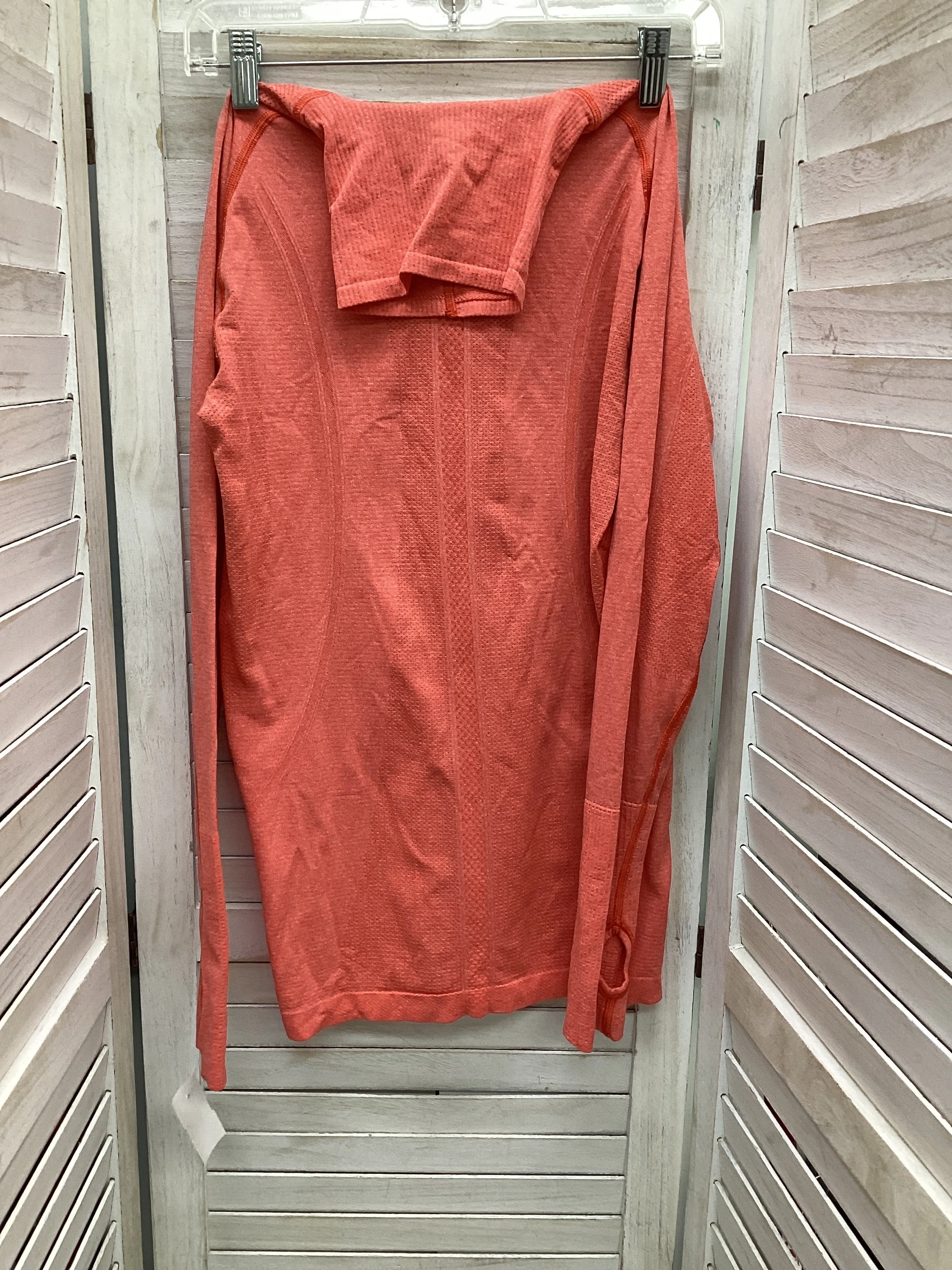 Athletic Top Long Sleeve Crewneck By Lululemon In Orange, Size: 8