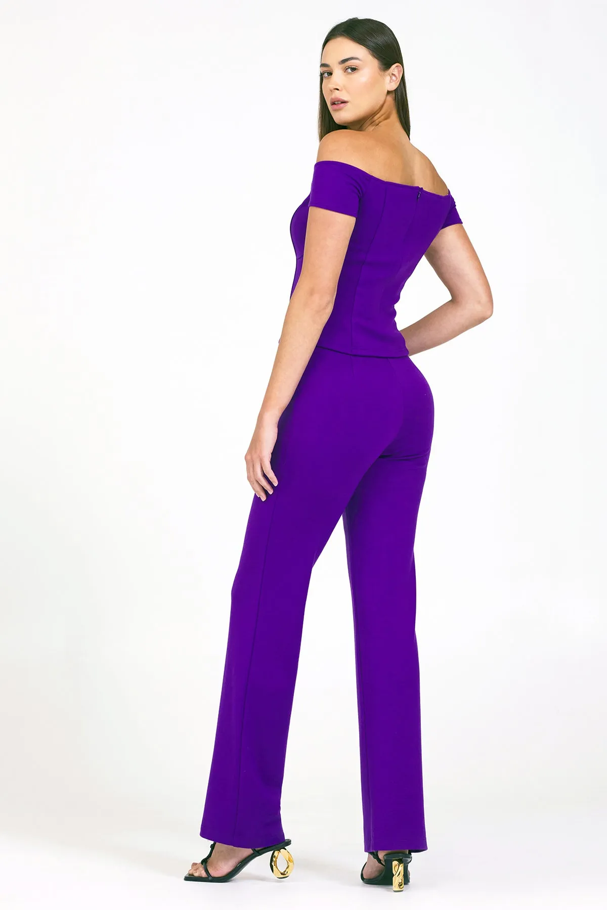 Bailey 44 Halina Ponte Top in Purple Magenta