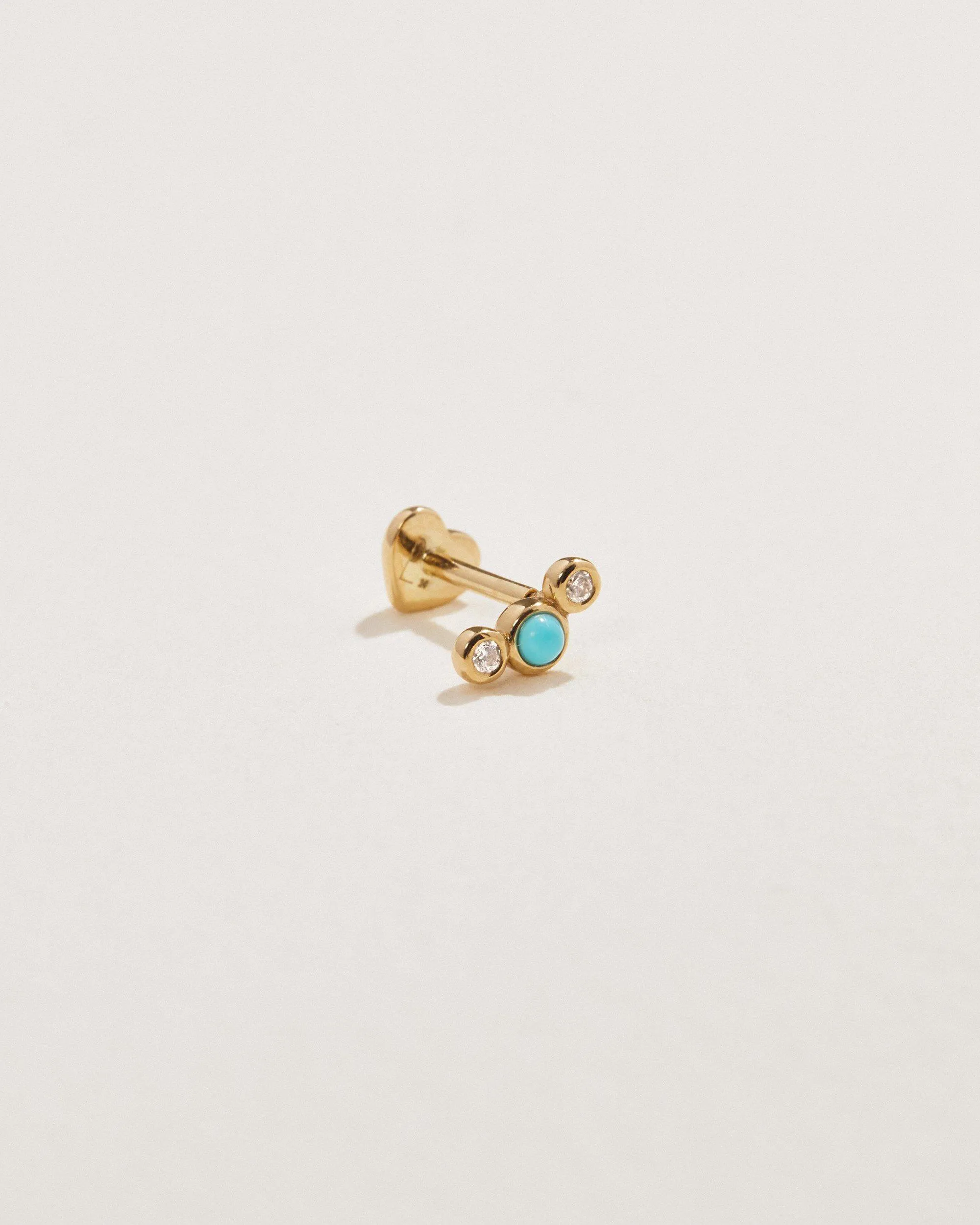Bezel Set Crescent Stud