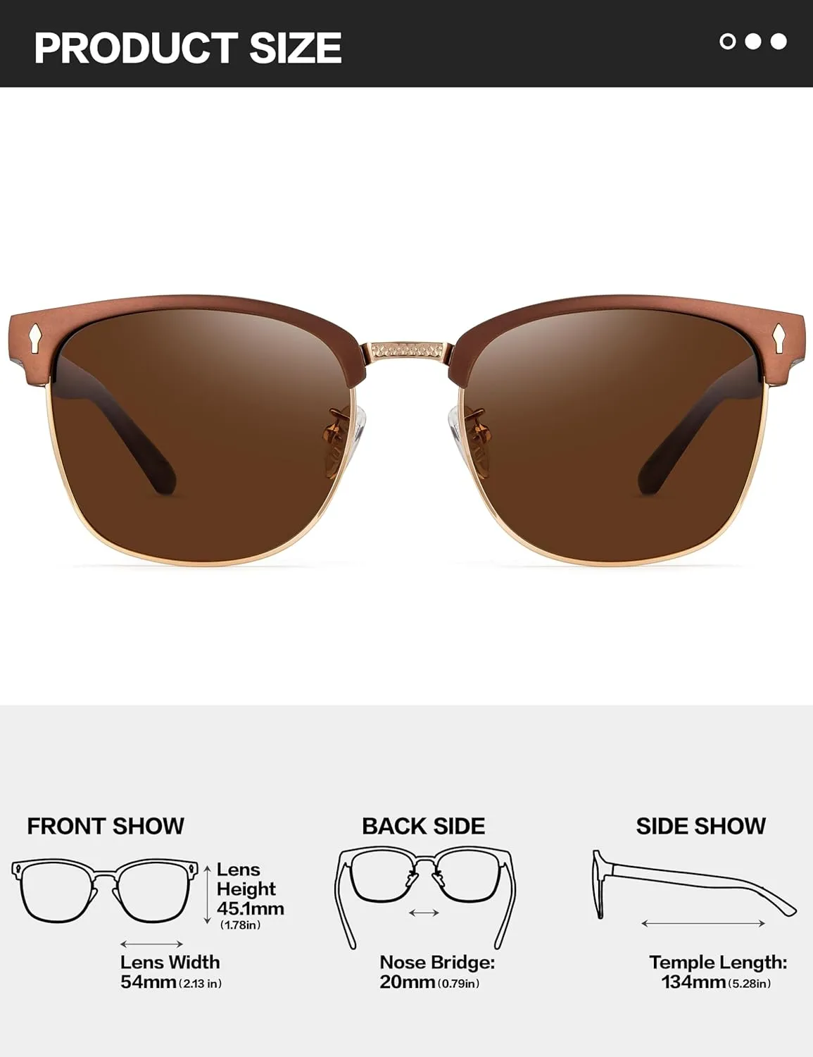 BIRCEN Polarized Sunglasses for Men UV - Protection Classic Shades for Driving Sports Fishing with Al-Mg Metal Frame