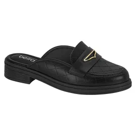 Black Slide Chunky Flats