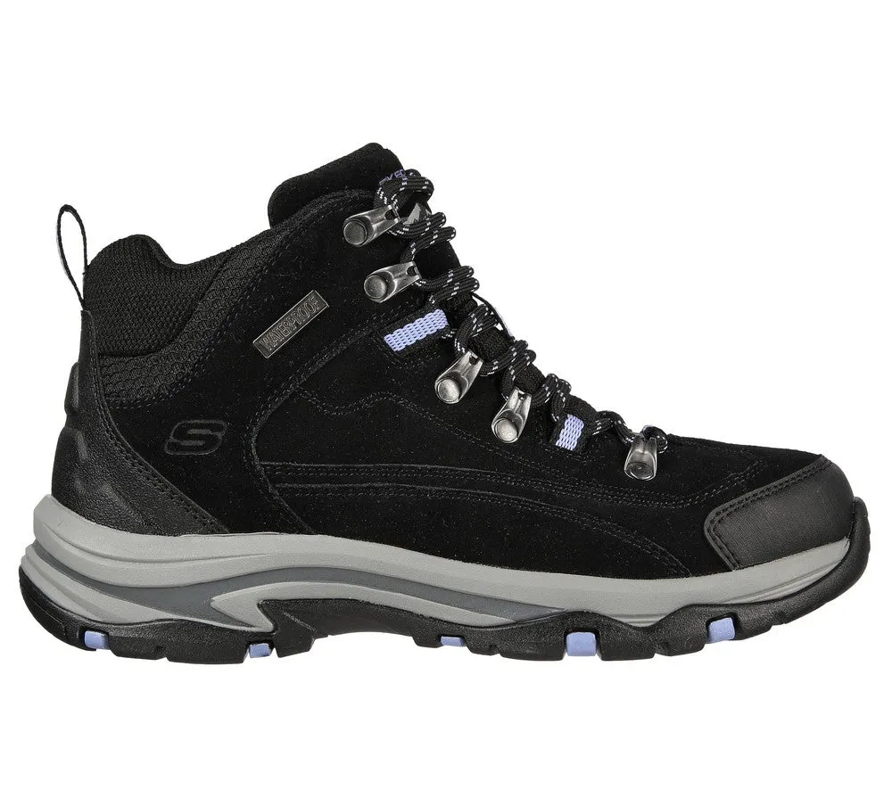 Bocanci sport, dama, SKECHERS WATERPROOF Trego Alpine Trail, 167004-BKCC negru, piele intoarsa
