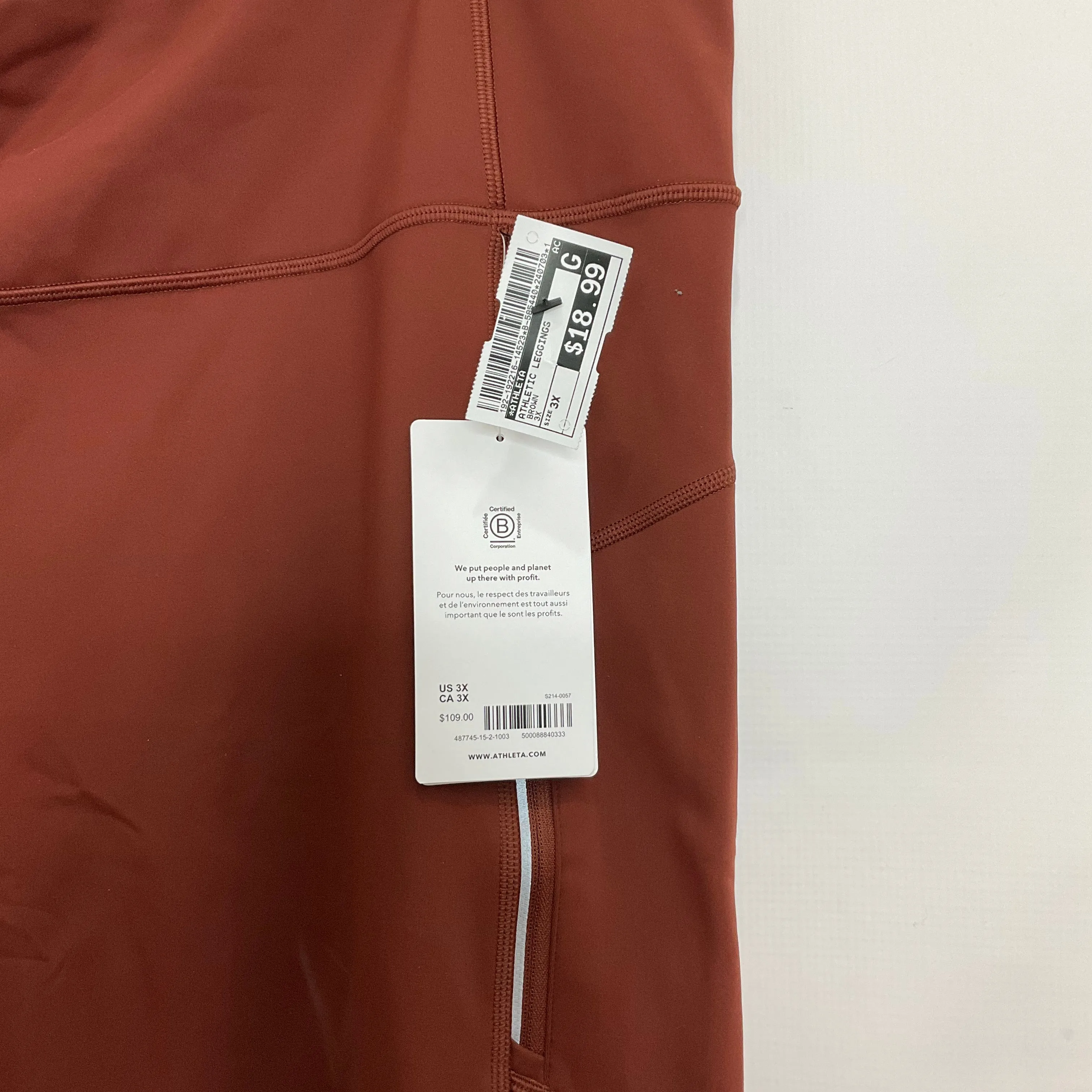 Brown Athletic Leggings Athleta, Size 3x