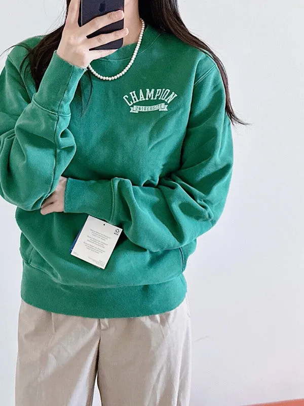 Champion Reverse Weave Oversize Crewneck Sweatshitr University Time Capsule Athletic Dark Green W2590S 586NVB AAZ9
