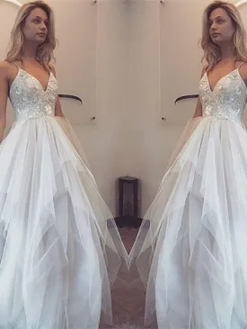 Charming Lace & Tulle Floor-length A-line Wedding Dresses WD146