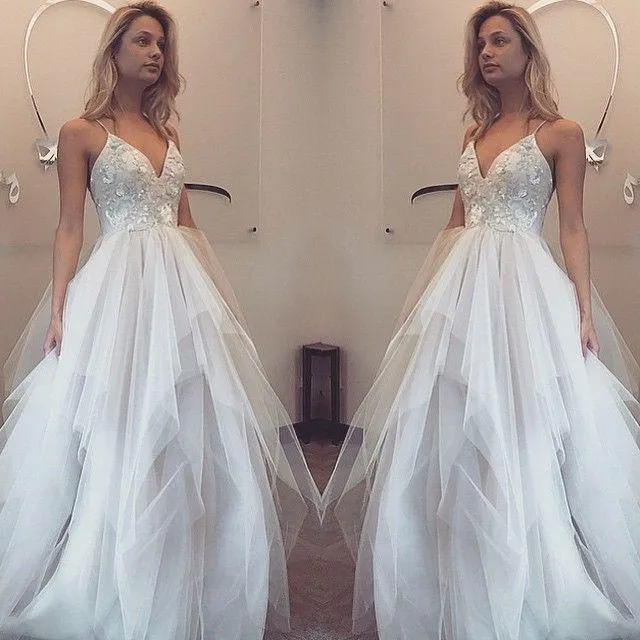 Charming Lace & Tulle Floor-length A-line Wedding Dresses WD146