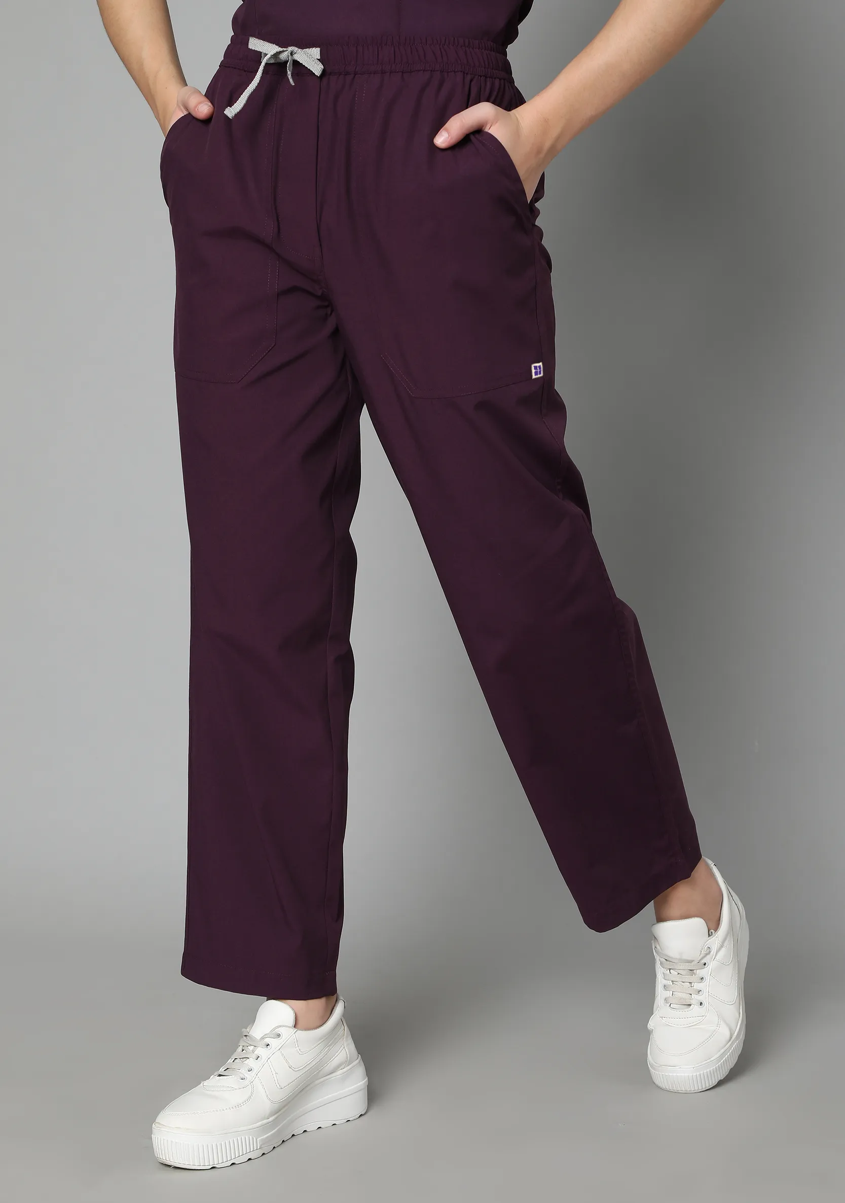 Classic Women's V-neck (Wine) Scrub - Bundle Set