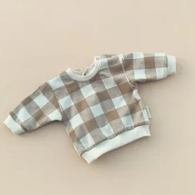 Cozy check baby sweater