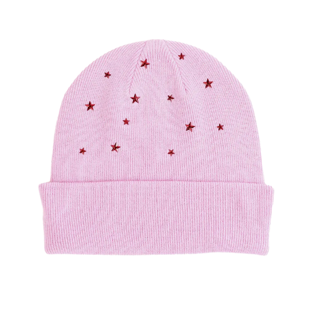 Custom Pink Rhinestone Beanie