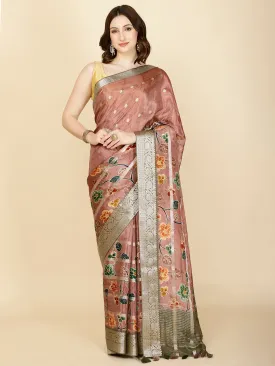 Digital Floral Printed Handloom Saree
