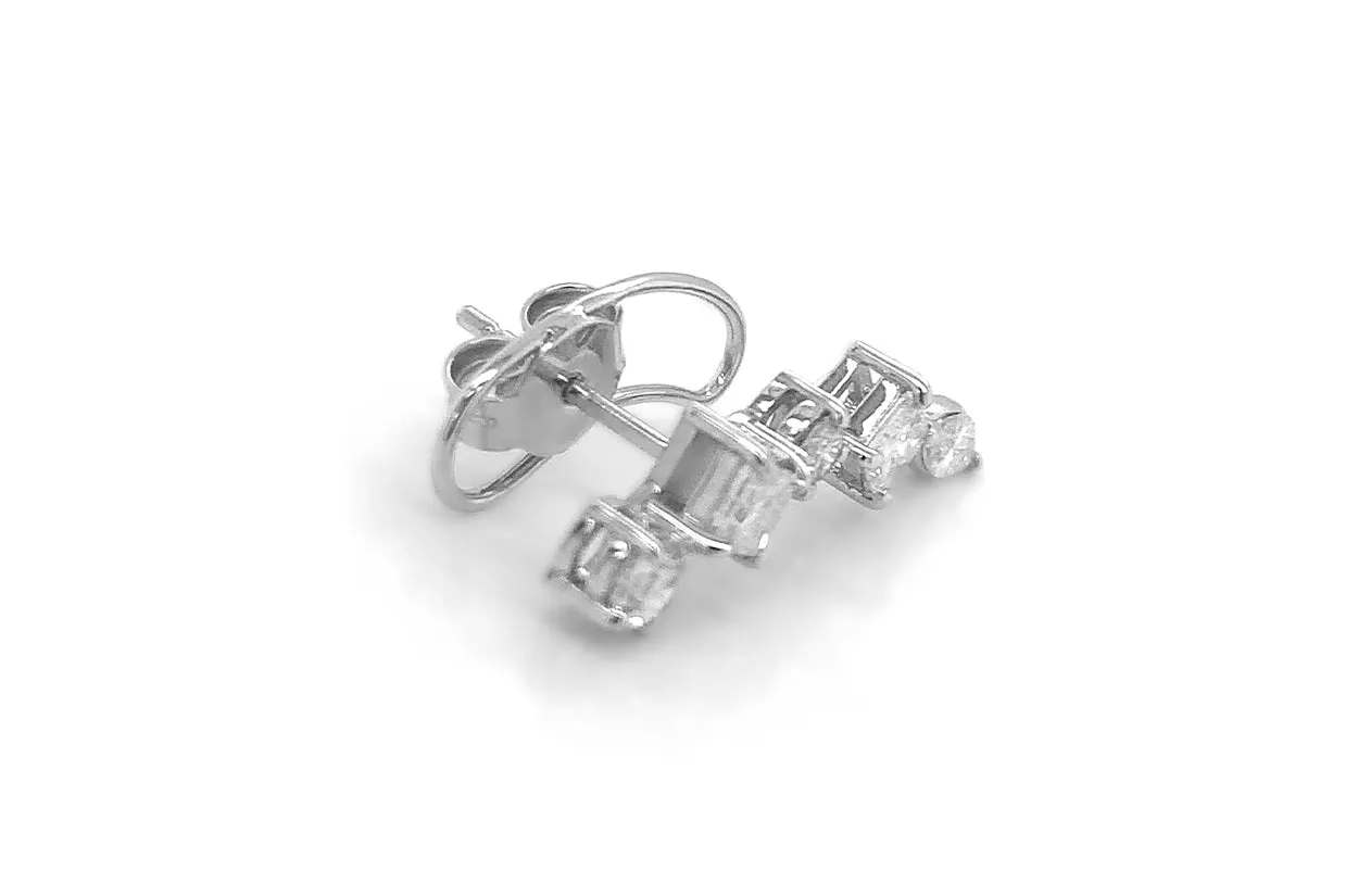 Earrings 18kt White Gold Climber with Diamonds