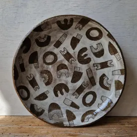 Geometric Patterns - large bowl dark brown No. 2