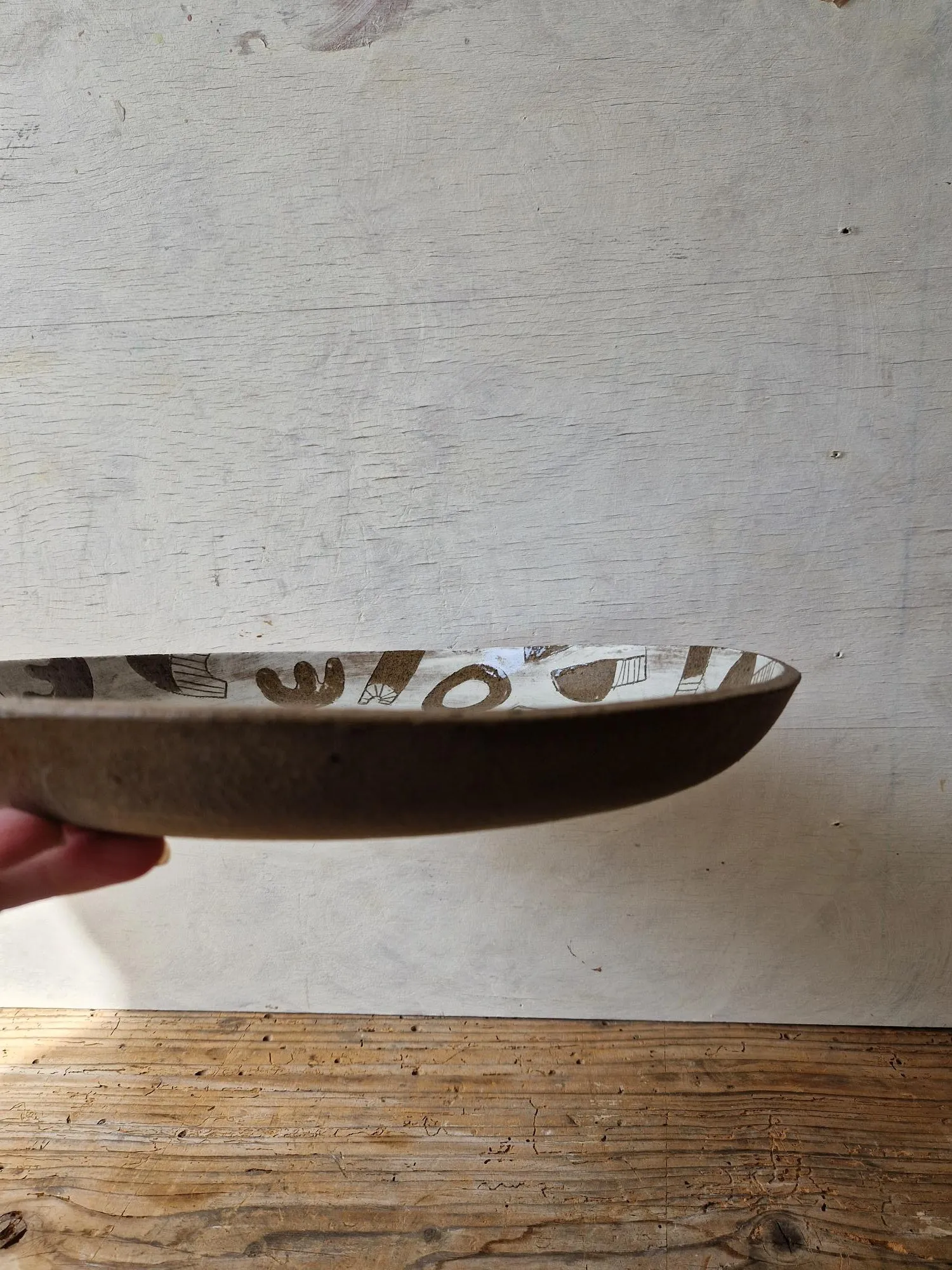 Geometric Patterns - large bowl dark brown No. 2
