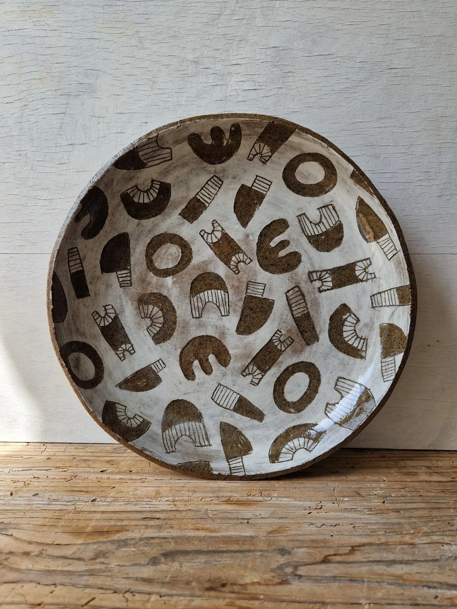 Geometric Patterns - large bowl dark brown No. 2