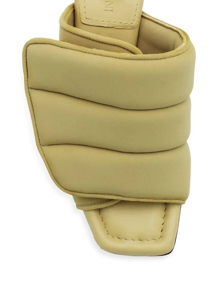 Gia Borghini Selva Padded Mules in Butter Yellow