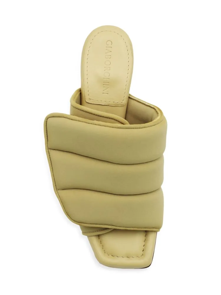 Gia Borghini Selva Padded Mules in Butter Yellow