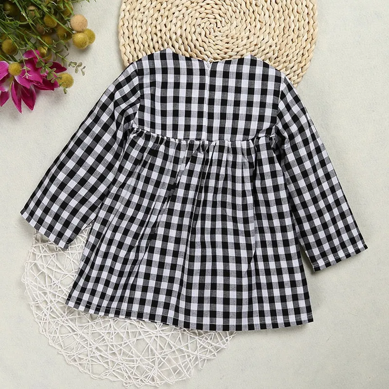 Girls Plaid Winter Dress