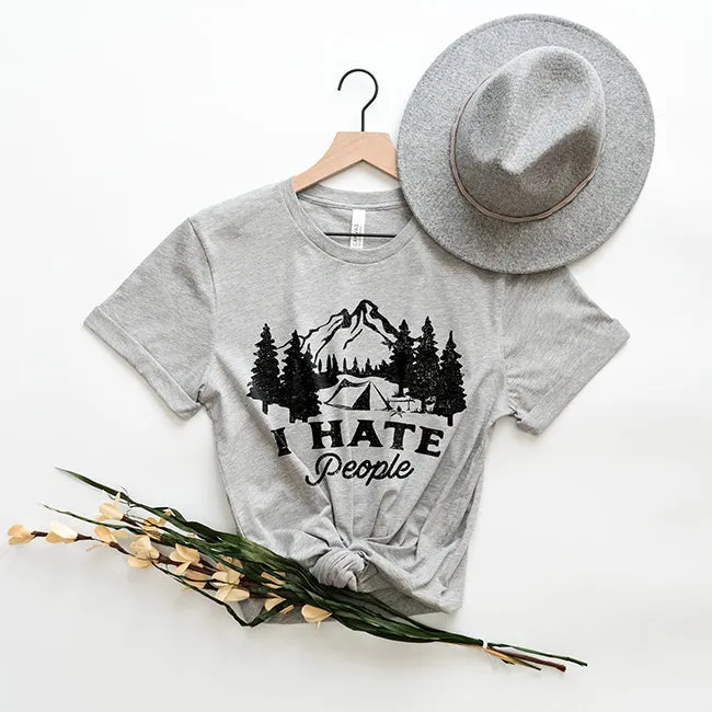 I Hate People Camping Tee Shirt (Wholesale)
