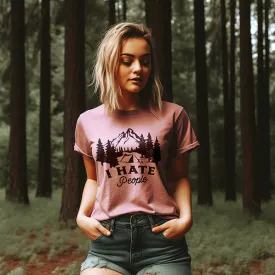 I Hate People Camping Tee Shirt (Wholesale)