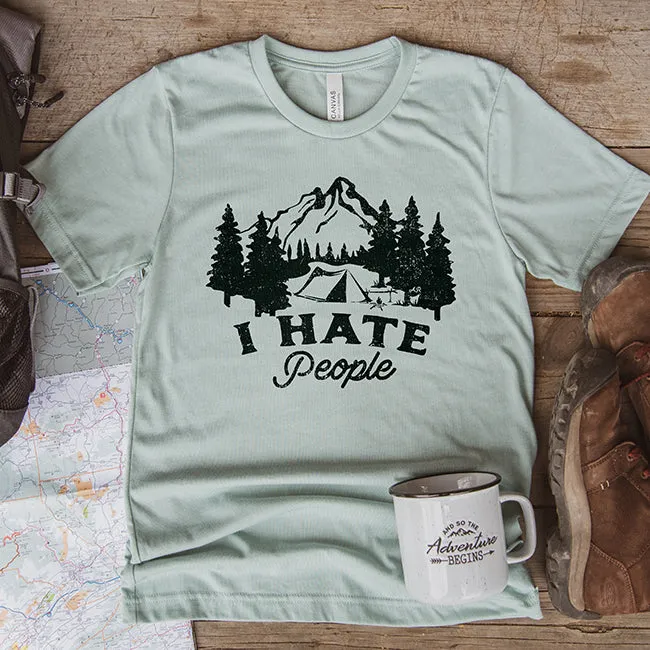 I Hate People Camping Tee Shirt (Wholesale)