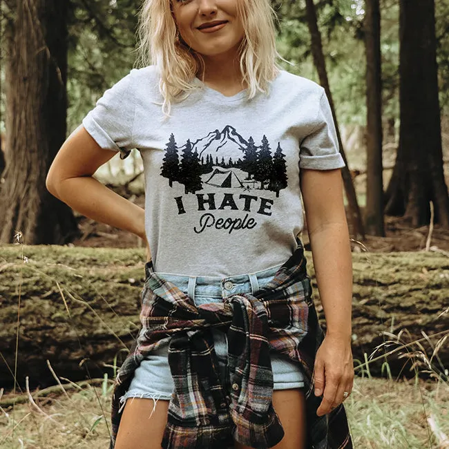 I Hate People Camping Tee Shirt (Wholesale)