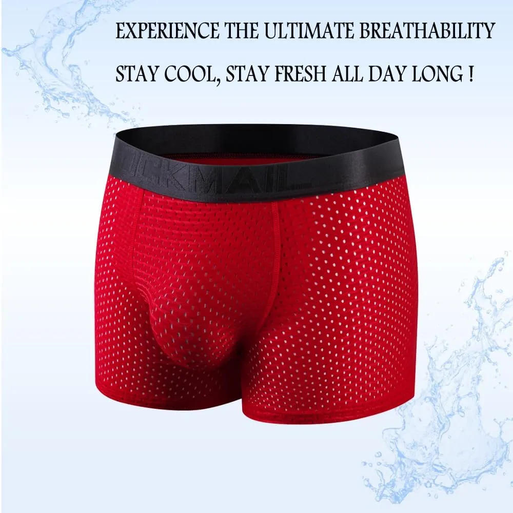 JOCKMAIL Mens Butt Padded Underwear Mens Mesh Shapewear Boxer Briefs with Butt Enhancing Pads