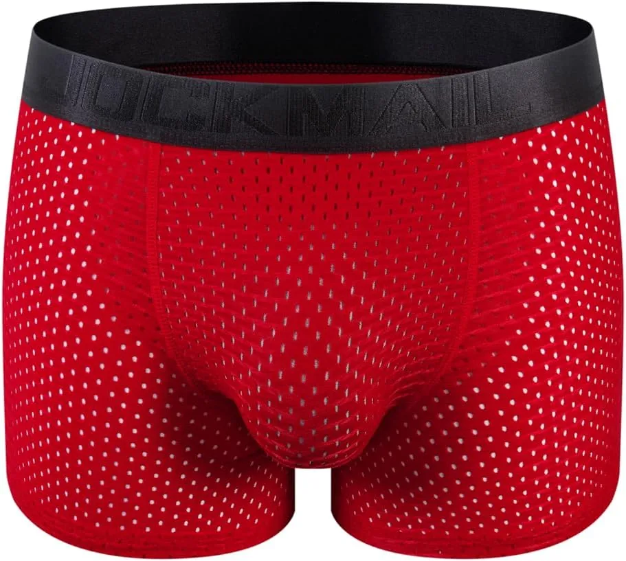 JOCKMAIL Mens Butt Padded Underwear Mens Mesh Shapewear Boxer Briefs with Butt Enhancing Pads