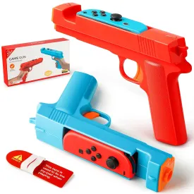 KOEBSHPE Gun Controller Compatible with Nintendo Switch/Switch OLED Joy-Con, Shooting Gun Controller for Switch, Gun Controller for Nintendo Switch Hunting Games, Gun Grip for Joy-Con(Blue   Red)