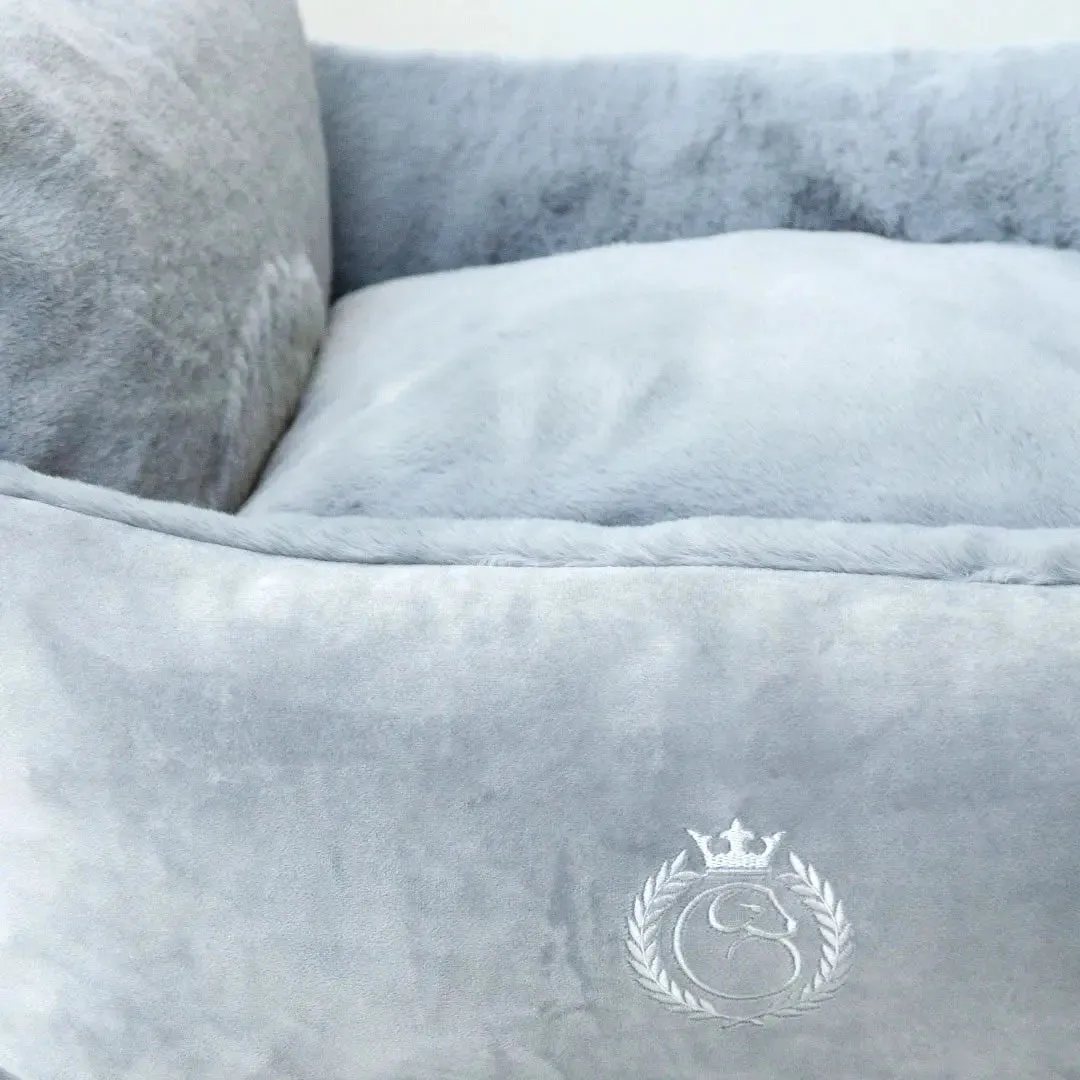 Luxus Hundebett "Cocoon Cozy"-silbergrau