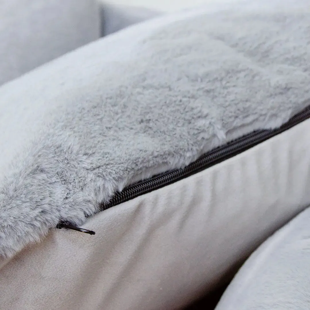 Luxus Hundebett "Cocoon Cozy"-silbergrau
