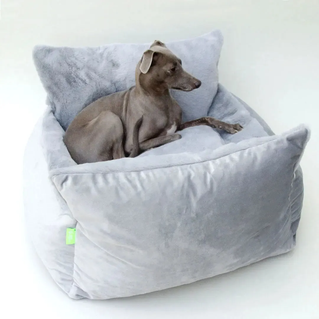 Luxus Hundebett "Cocoon Cozy"-silbergrau