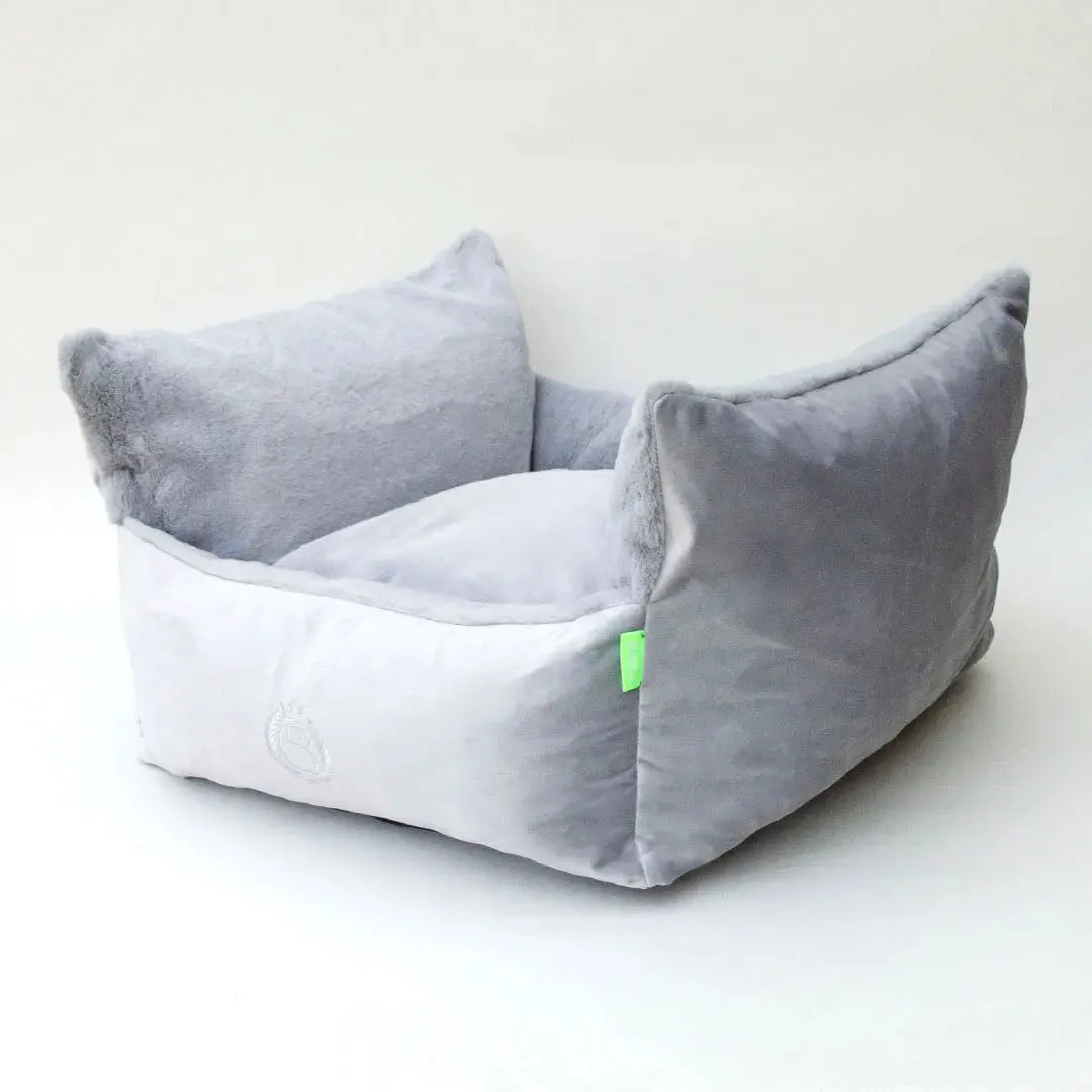 Luxus Hundebett "Cocoon Cozy"-silbergrau