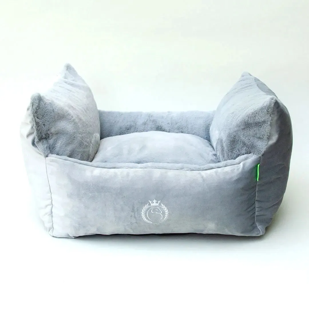 Luxus Hundebett "Cocoon Cozy"-silbergrau