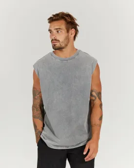 MEN'S OVERSIZED TANK - WASHED GREY