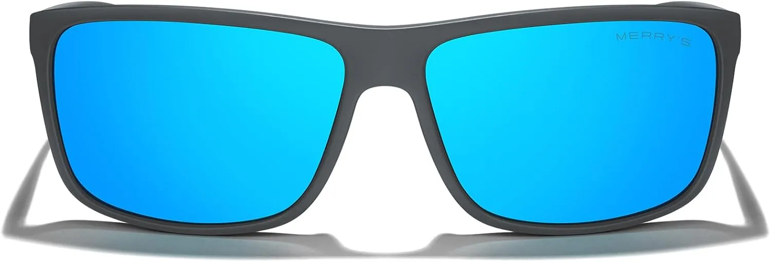 MERRY'S Rectangular Polarized Sports Sunglasses for Men Women Cycling Driving Fishing UV400 Protection S8225