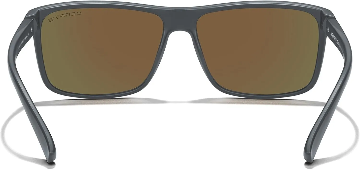 MERRY'S Rectangular Polarized Sports Sunglasses for Men Women Cycling Driving Fishing UV400 Protection S8225