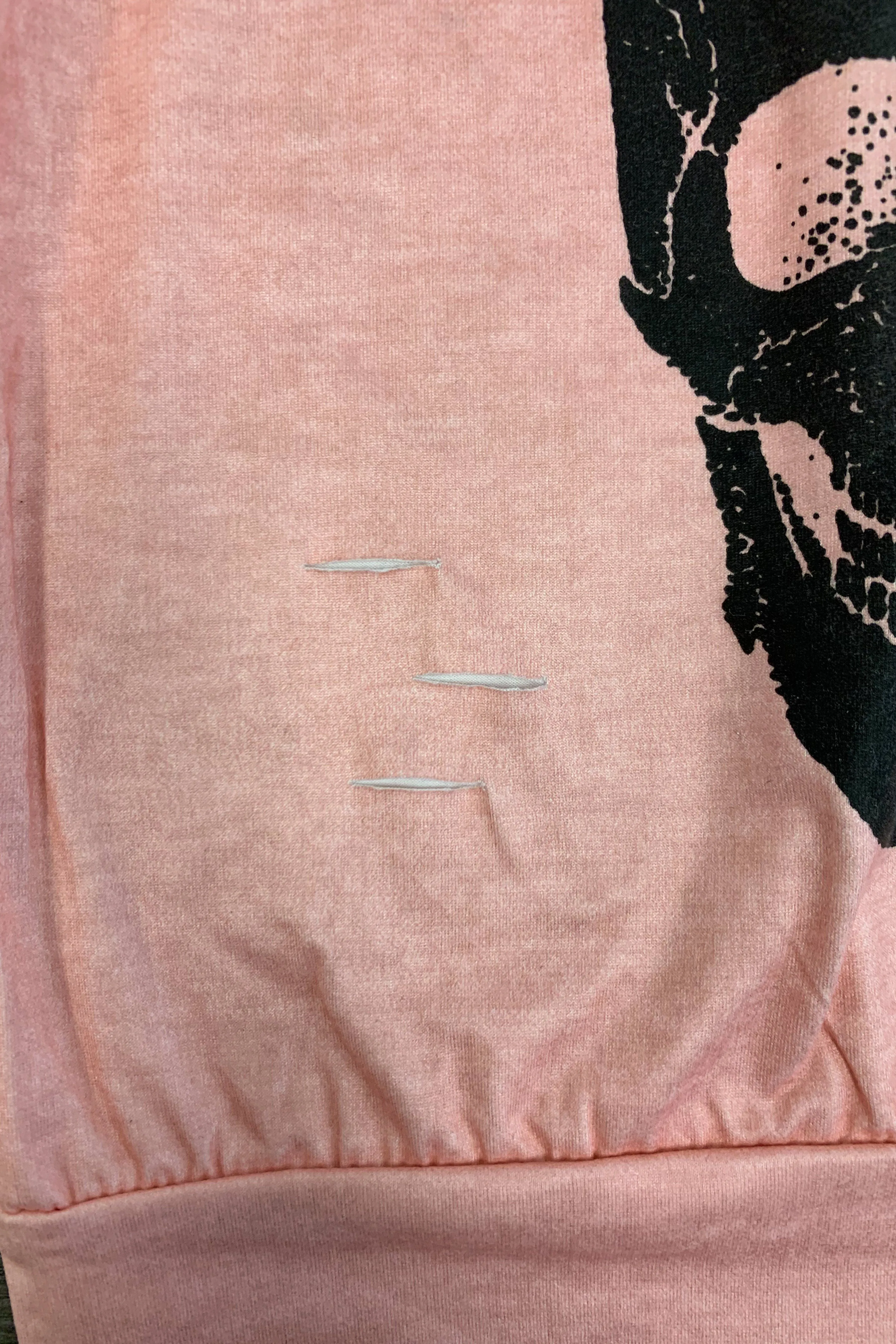 Mom & Me - Light Pink Skull Distressed Top
