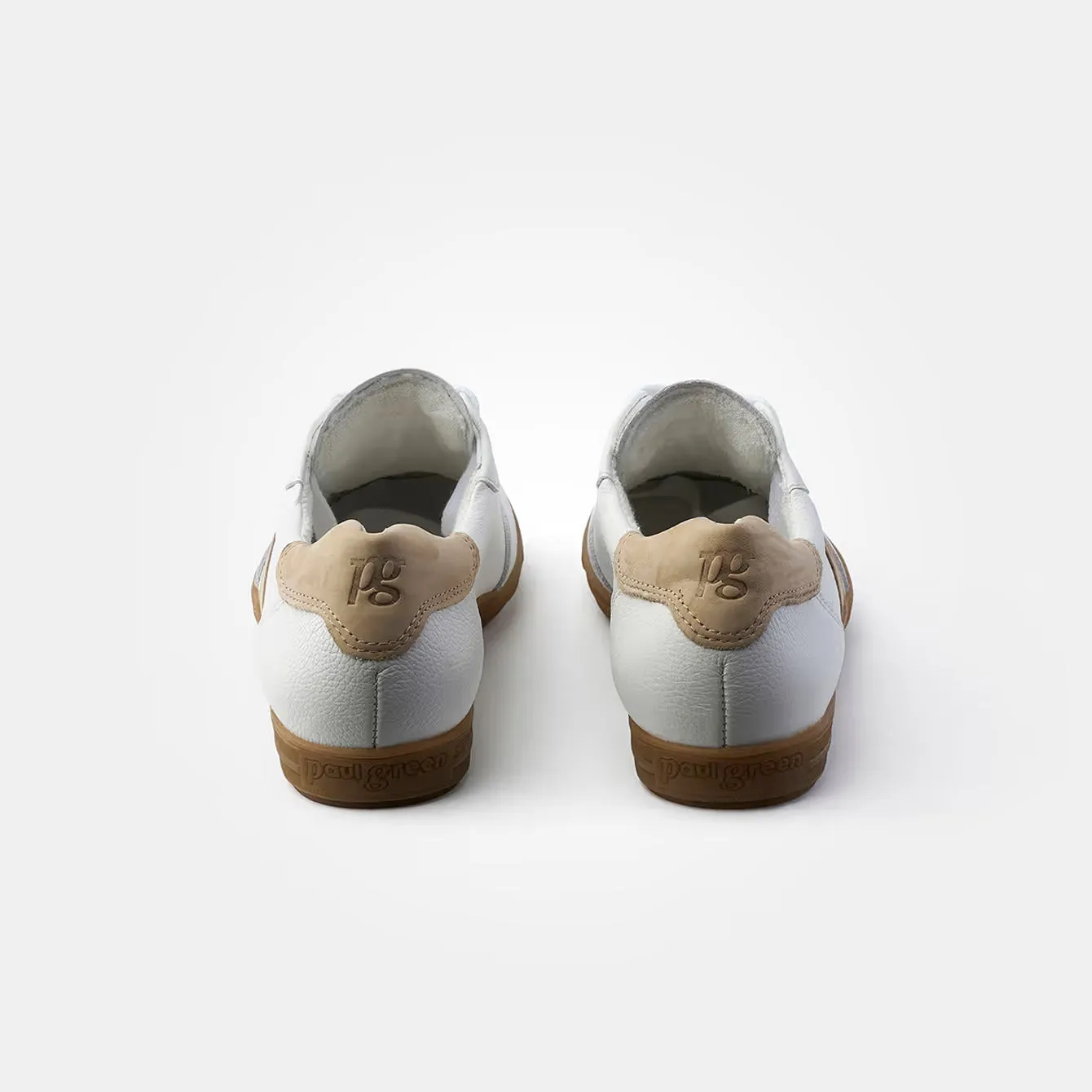 Paul Green White/Beige Trainers With Laces